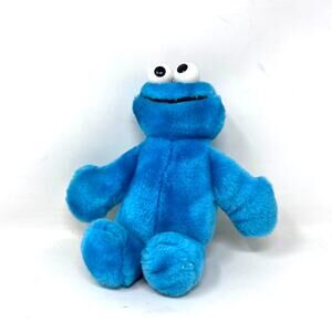 Fisher Price Sesame Street Cookie Monster Plush 7" Blue Vintage 2000 Mattel